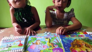 Kids coloring lesson ❤ Belajar Menggambar with Snowman 12 Coloring Markers Kids Activities