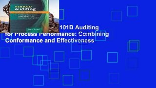 Popular Book  AS9101D Auditing for Process Performance: Combining Conformance and Effectiveness
