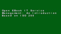 Open EBook IT Service Management: An Introduction Based on ISO 20000   ITIL V3 online
