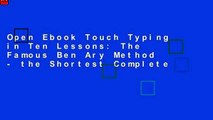 Open Ebook Touch Typing in Ten Lessons: The Famous Ben Ary Method - the Shortest Complete