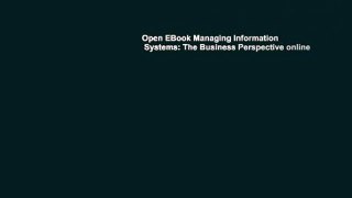 Open EBook Managing Information   Systems: The Business Perspective online