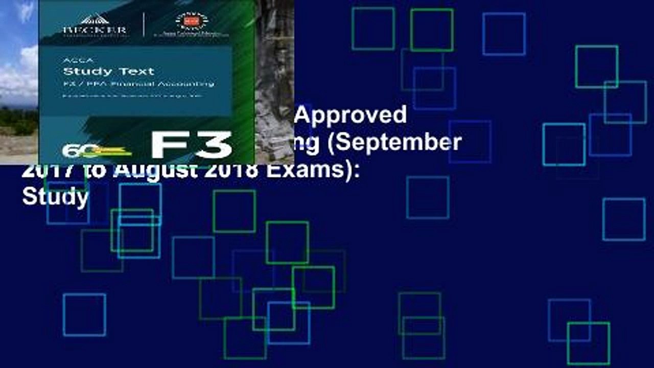 EBOOK Reader ACCA Approved - F3 Financial Accounting (September 2017 to August 2018 Exams): Study