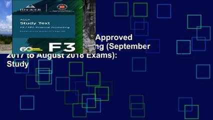 EBOOK Reader ACCA Approved - F3 Financial Accounting (September 2017 to August 2018 Exams): Study