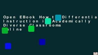 Open EBook How to Differentiate Instruction in Academically Diverse Classrooms online