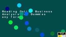 Reading Online Business Analysis For Dummies any format