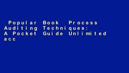 Popular Book  Process Auditing Techniques: A Pocket Guide Unlimited acces Best Sellers Rank : #2