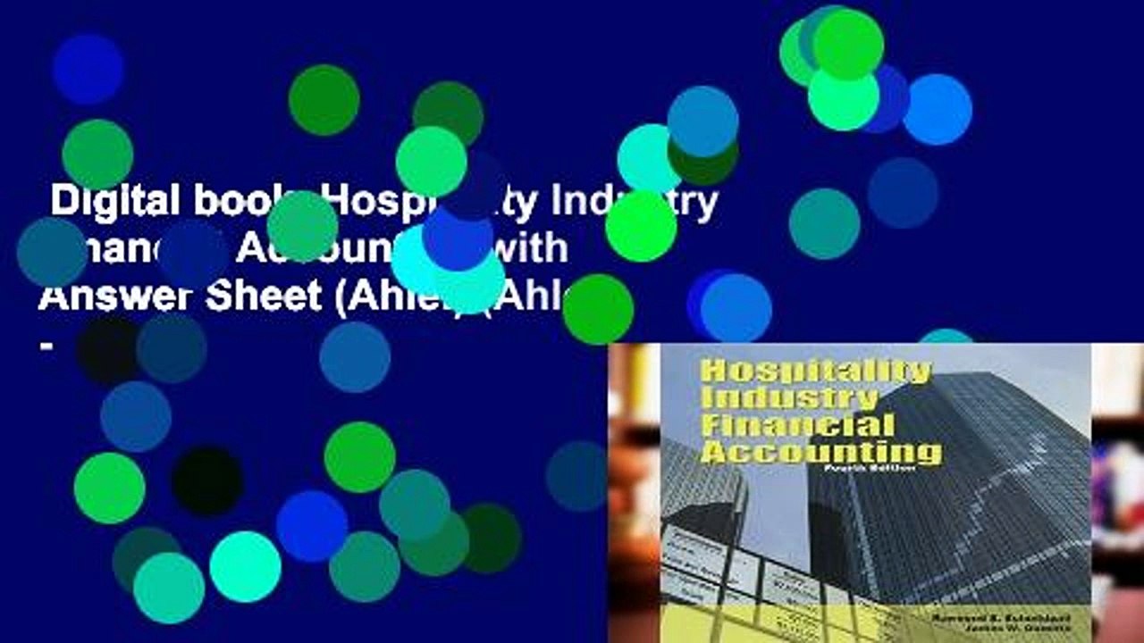 Digital book  Hospitality Industry Financial Accounting with Answer Sheet (Ahlei) (Ahlei -