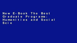 New E-Book The Best Graduate Programs: Humanities and Social Sciences, 2nd Edition (Princeton