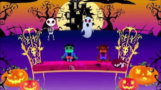 5 Little Monsters Jumping on The Bed | Halloween Songs | by Little Angel