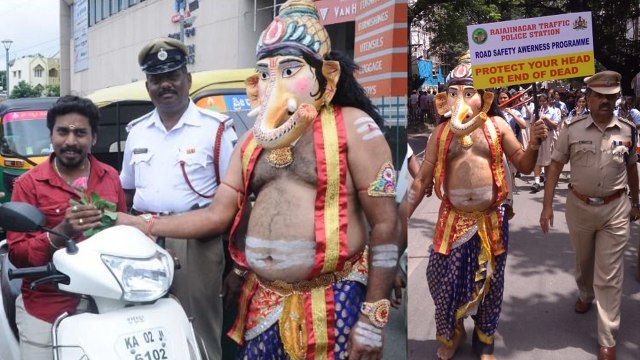 Bengaluru : ‘Lord Ganesha’ teaches traffic rules to motorists | Oneindia News