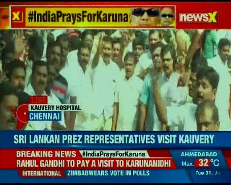 India prays for M Karunanidhi: People still gathering around the Kauvery hospital in Chennai