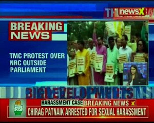 TMC protest over NRC outside the Parliament