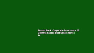 Favorit Book  Corporate Governance 5E Unlimited acces Best Sellers Rank : #4