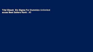 Trial Ebook  Six Sigma For Dummies Unlimited acces Best Sellers Rank : #5