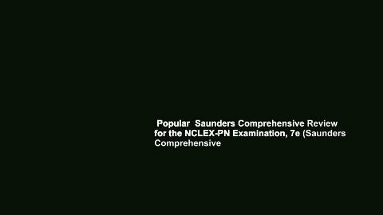 Popular  Saunders Comprehensive Review for the NCLEX-PN Examination, 7e (Saunders Comprehensive