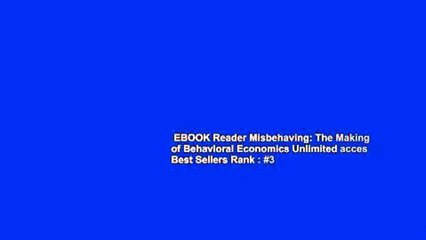 EBOOK Reader Misbehaving: The Making of Behavioral Economics Unlimited acces Best Sellers Rank : #3