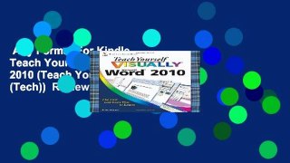 Any Format For Kindle  Teach Yourself Visually Word 2010 (Teach Yourself VISUALLY (Tech))  Review