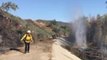 Firefighters Battle Brush Fire Threatening Santa Clarita Homes