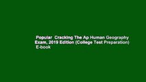 Popular  Cracking The Ap Human Geography Exam, 2019 Edition (College Test Preparation)  E-book