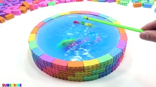 Learn Colors Kinetic Sand Rainbow Pool Lego VS Fish Fun Toys How To Make For Kids