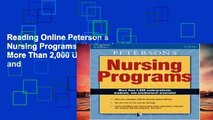 Reading Online Peterson s Nursing Programs: Updated with More Than 2,000 Undergrad, Grad and