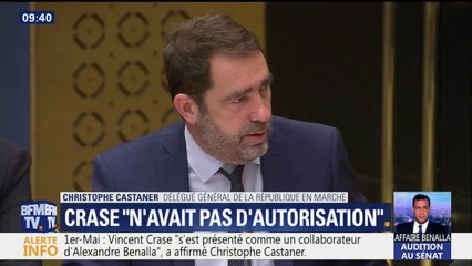 1er-Mai: Vincent Crase "n'avait nullement le statut d'observateur", souligne Christophe Castaner (BFMTV)