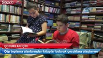 Çocuklar için çöpten kitap topluyor