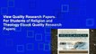 View Quality Research Papers: For Students of Religion and Theology Ebook Quality Research Papers: