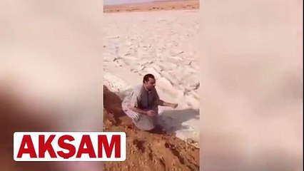 Kum seli görenleri hayrete düşürdü