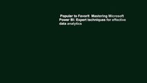 Popular to Favorit  Mastering Microsoft Power BI: Expert techniques for effective data analytics