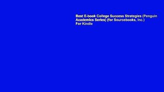 Best E-book College Success Strategies (Penguin Academics Series) (for Sourcebooks, Inc.) For Kindle