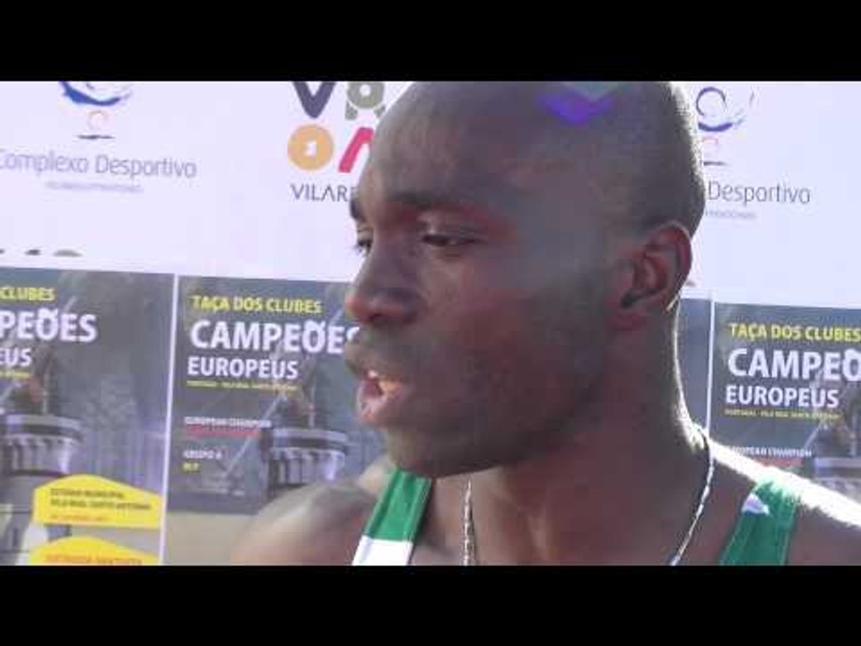 Francis Obikwelu (POR) representing Sporting Clube de Portugal after 100m