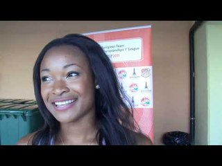 Ezinne Okparaebo (NOR) after 100m, European Team Championships Izmir