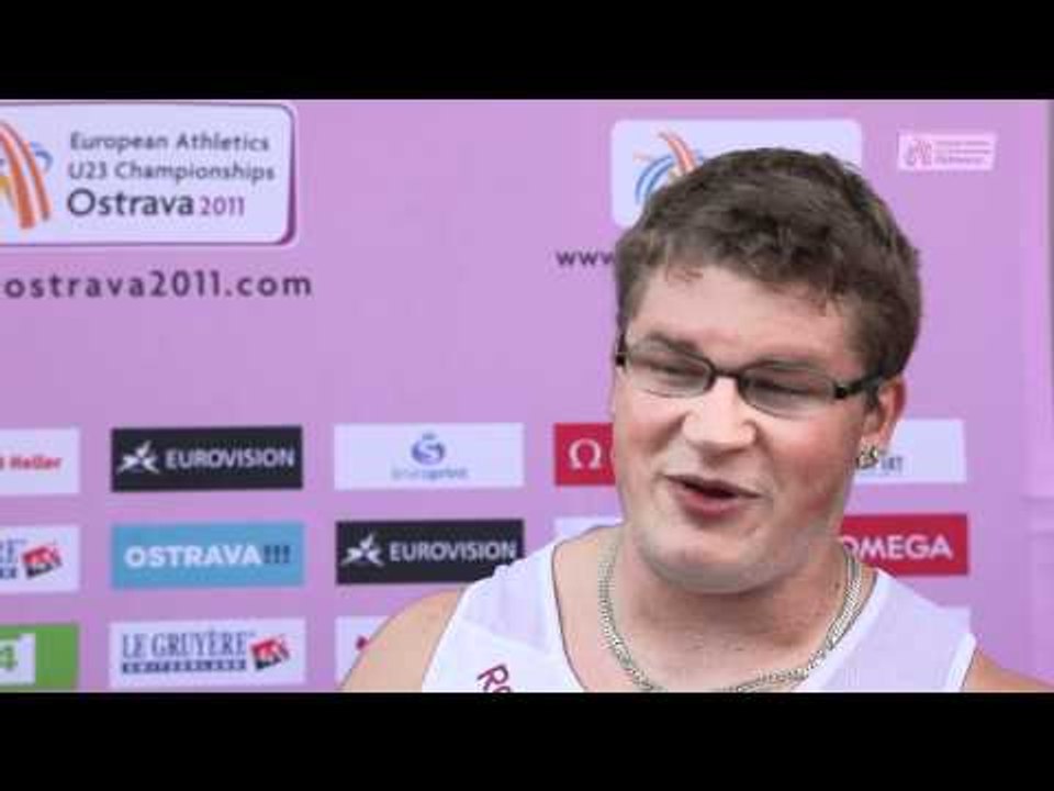 Pawel Fajdek (POL), Hammer Men - flash interview (ECH U23 Ostrava 2011)