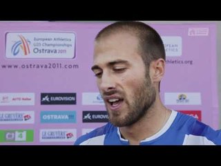 Likoúrgos-Stéfanos Tsákonas (GRE), 200m Men - flash interview (ECH U23 Ostrava 2011)