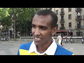 Mohamed Mustafa (ZWE) after the EC 10,000m, Bilbao