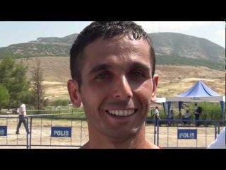 Ahmet Arslan (TUR) after winning the senior Men's race, Denizli