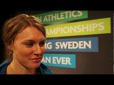 Emma Green Tregaro after press conference European Athletics Indoor Championships