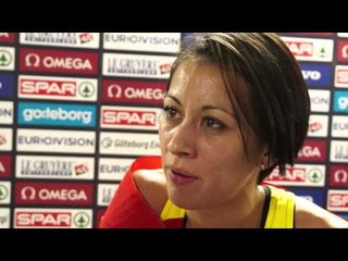 Isabel Macias (ESP) after winning silver in the 1500m