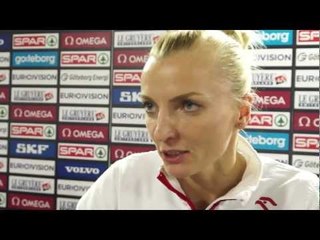 Anna Rogowska (POL) after winning silver in the pole vault