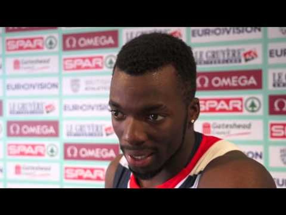 Nigel Levine (GBR) after second place in the 400m at Gateshead 2013