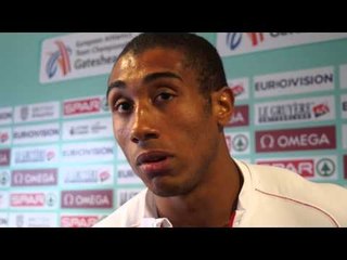 Jimmy Vicaut (FRA) after winning the 100m at Gateshead 2013