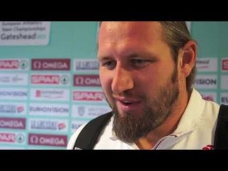 Tomasz Majewski (POL) after second place in shot put at Gateshead 2013