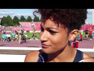 Jody Williams (GBR) after winning the silver in the 100m, Tampere 2013