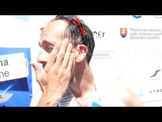 YOHANN DINIZ (FRA) AFTER WINNING THE 50KM WALK IN DUDINCE