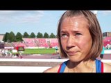 Yekaterina Sokolenko (RUS) after winning silver in the 3.000m Steeple Chase, Tampere 2013