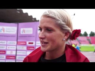 Lina Muze (LAT) after winning the Javelin Throw, Tampere 2013