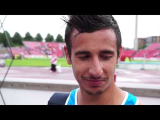 Giuseppe Gerratana (ITA) after winning silver in the 3.000m Steeplechase, Tampere 2013