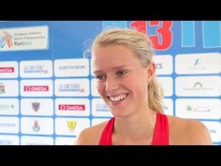 Vilde Svortevik (NOR) after Round 1 of the 400m Hurdles, Rieti 2013