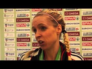 Gemma Steel (GBR) after winning silver in the women's race, Belgrade 2013